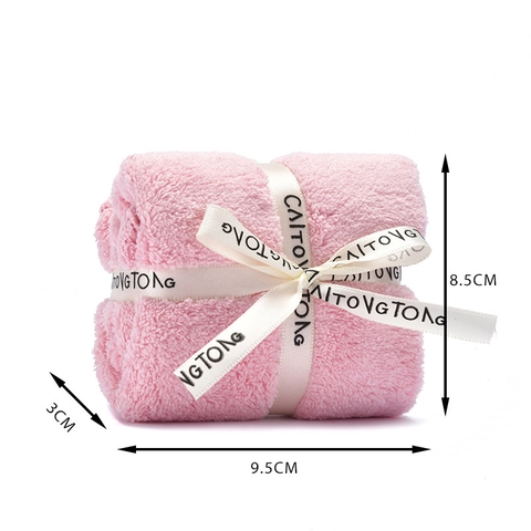 Coral Fleece Towel Soft Absorbent Face Cloth With Ribbon Bow For Wedding Party Favors Baby Shower Birthday Souvenir