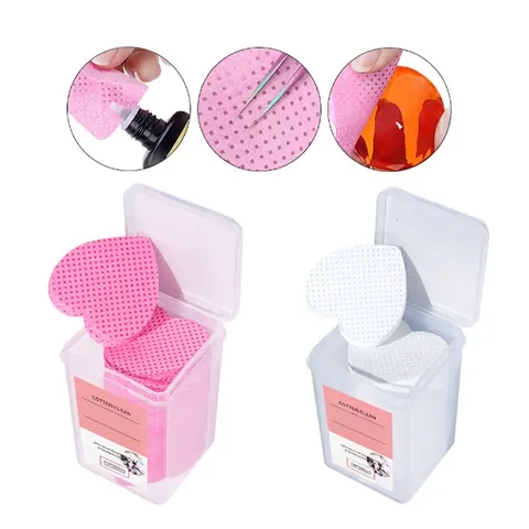 Heart Shaped Eyelash Extension Glue Wipes Lint Free Cotton Pads For Beauty Salon Tool Cleaning Non Woven Fabric