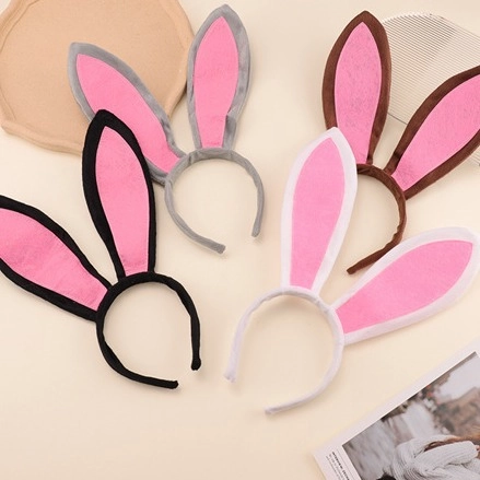Cerchietto Con Orecchie Di Coniglio Di Pasqua Peluche Tessuto Plastica Animale Carino Cosplay Accessorio Festa Bambini Ragazze