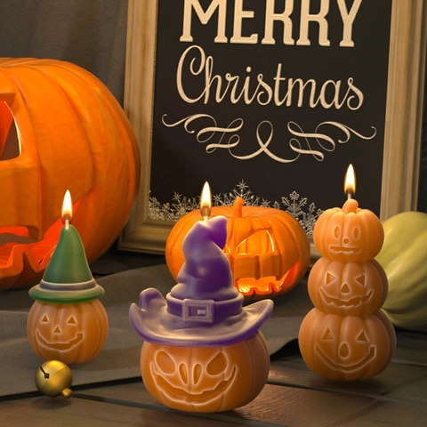 Καλούπι Σιλικόνης Κολοκύθας Halloween Καπέλο Μάγου Στοιβαγμένο Jack-O-Lantern DIY Κερί Σαπούνι Ρητίνη Γύψος Χειροποίητη Κατασκευή