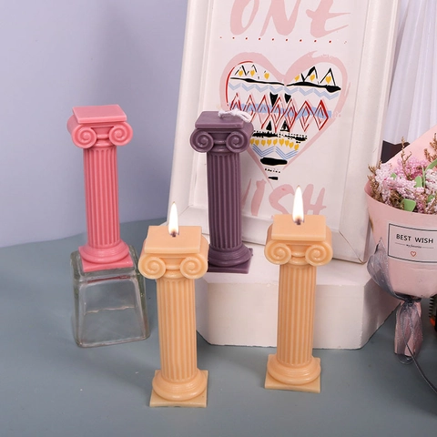 Romeinse Zuil Siliconen Mal Retro Europese Stijl DIY Aromatherapie Kaars Gips Ambachtelijke Tool Flexibel