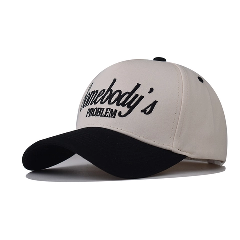 Cappello Da Baseball Ricamato Somebody's Problem Cotone Fodera Oxford Colore A Contrasto Streetwear Regolabile