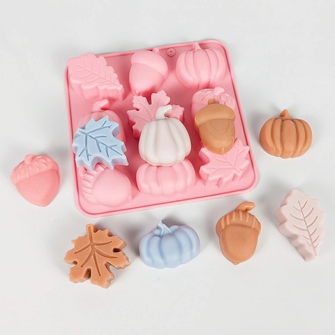 Silikonform Herbst Kürbis Eichel Ahornblatt Form Zum Backen Schokolade Kuchen Handgemachte Seife Harz Handwerk Rosa