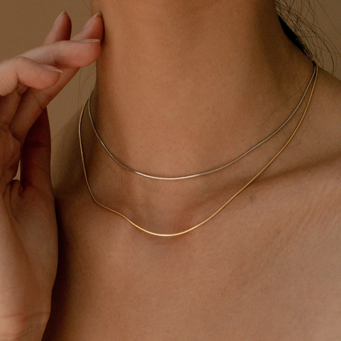 18K Vergoldet Edelstahl Schlangenknochen Kette Halskette Für Damen Minimalistisch Mode Einfach Täglich Schmuck Choker