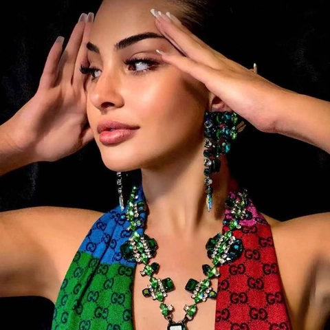 Pendientes Colgantes Estilo Pasarela para Mujer Poste de Plata de Ley 925 Borla de Diamante de Imitación Joyería de Fiesta