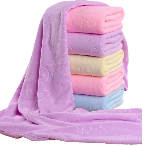 Serviette De Bain En Microfibre Gaufrée Motif Ours Dessin Animé Douce Absorbante Séchage Rapide Pour Enfants Adultes Maison