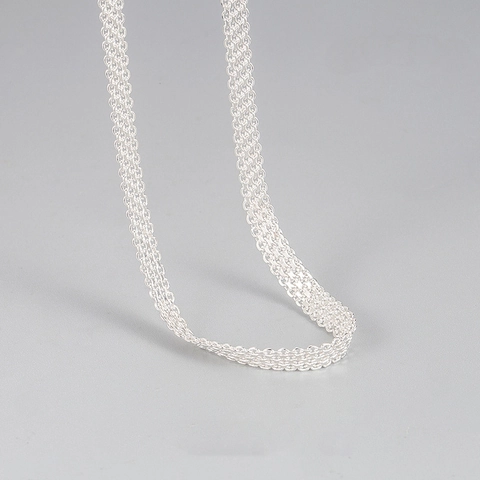 925 Sterling Silver Necklace Mesh Braided Flat Snake Bone Chain Minimalist Ins Style High Polished Jewelry Women