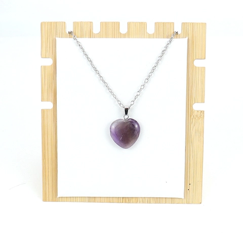 Collar Con Colgante De Corazón Piedra Natural Cristal Facetado Cadena De Aleación Joyería Diaria Para Mujeres Accesorio Estético