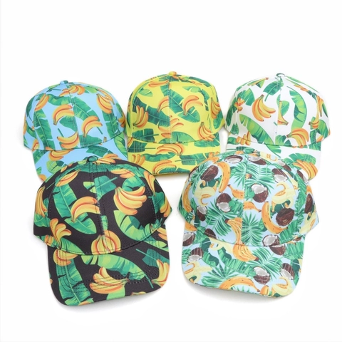 Unisex Tropischer Fruchtdruck Baseballkappe Baumwollmischung Sonnenschutz Gebogene Krempe Outdoor Lässig Reise Sonnenhut
