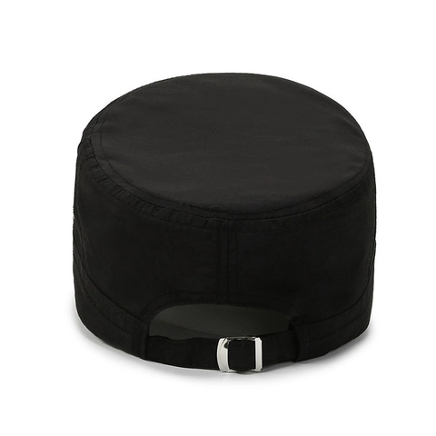 Classic Men Cadet Cap Breathable Polyester Flat Top Hat Outdoor Adjustable Sun Protection Vintage Military Style