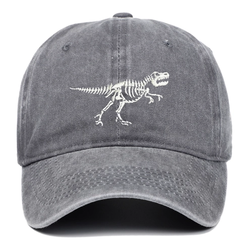 Cappello Da Baseball Con Ricamo Scheletro Di Dinosauro Cotone Lavato Retro Vintage Berretto Regolabile Per Uomini Donne