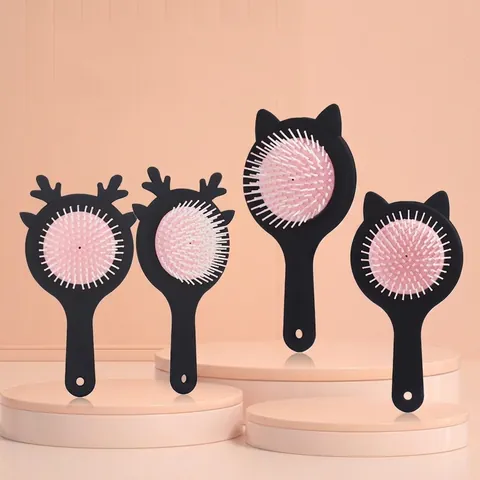 Spazzola Per Capelli Con Cuscinetto D'aria Orecchie Di Gatto Carina Pettine Massaggiante Districante Strumento Kawaii