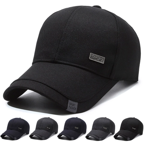 Gorra De Béisbol Clásica Para Hombre Tela De Sarga Hebilla De Metal Ajustable Deporte Moda Protección Solar Sombrero