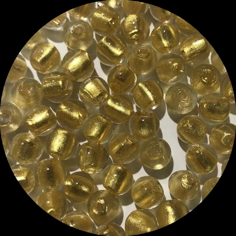 Cuentas De Vidrio Redondas Trasparentes Con Pan De Oro Para Hacer Joyas Accesorios De Pulseras Y Collares Hechos A Mano