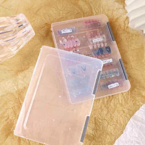 Transparent Plastic Press-on Nail Storage Box Dustproof Display Organizer For Manicure Art Work Portable