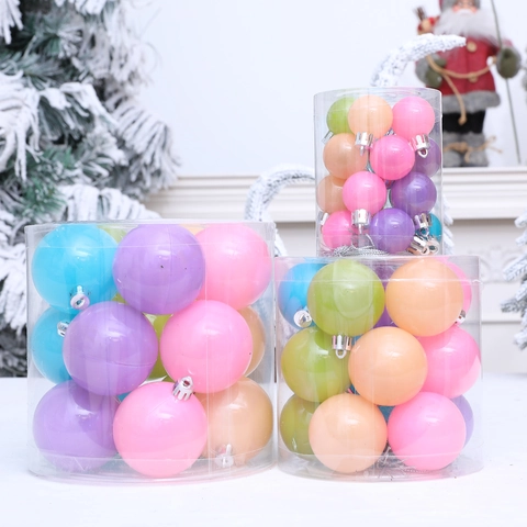 Ornamenti Per Palle Di Natale In Plastica Colorata Macaron Pendenti Appesi Lucidi Per Decorazione Albero Di Natale Festa