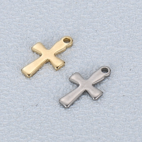 Colgante Cruz Acero Inoxidable Pequeño Dije Para Fabricación De Joyas DIY Collar Pulsera Suministros Estilo Minimalista