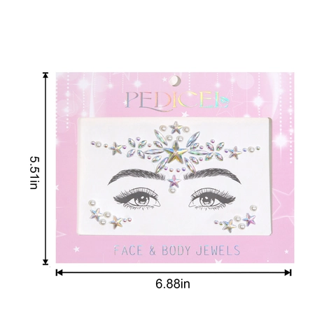 Bijoux De Visage En Strass Acrylique Iridescent Autocollants De Corps Couronne Design Gemmes Yeux Pour Rave Festival Party