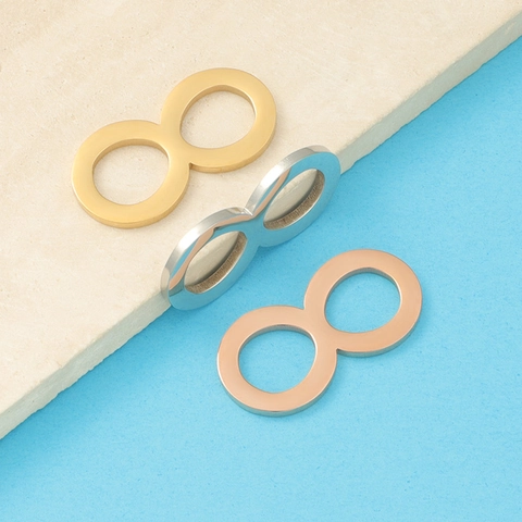 Dije De Símbolo Infinito Acero Inoxidable 304 Espejo Pulido Hueco Geométrico Colgante Conector Para Hacer Joyas DIY