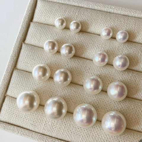 Minimalist Round Artificial Pearl Stud Earrings With 925 Sterling Silver Earring Post Elegant Versatile Jewelry For Women