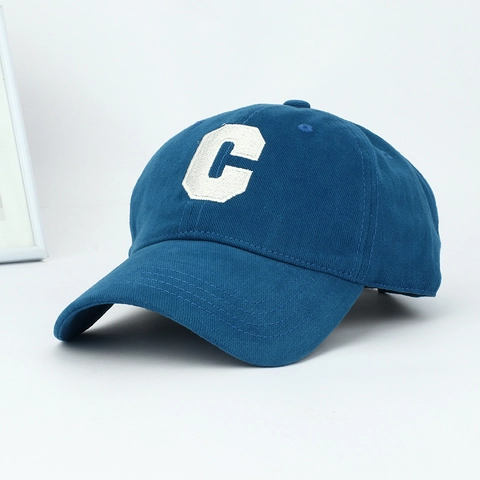Baseball Cap Cotton Letter C Embroidery Soft Top Adjustable Sun Hat Retro Fashion Duck Tongue Cap Men Women