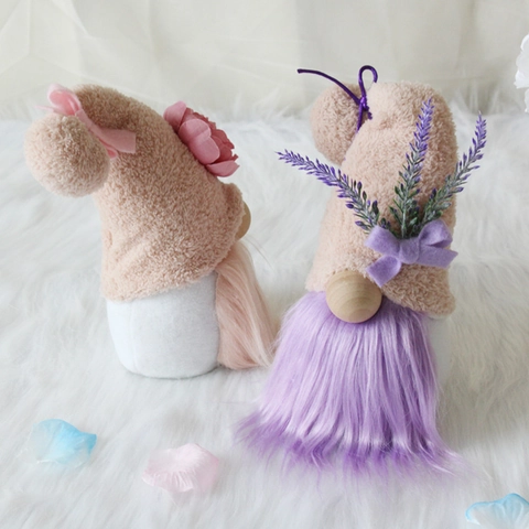 Adorno De Gnomo De Muñeca Sin Rostro De San Valentín Felpa Piel Sintética Con Nariz De Madera Decoración De Hogar