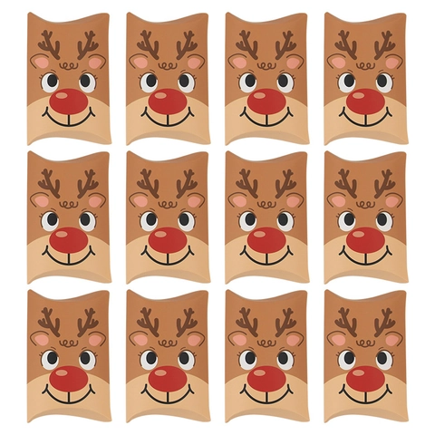 Weihnachts Papierschachteln Kraftpapier Süßigkeiten Verpackung Feiertag Party Cartoon Muster Weihnachtsmann Rentier