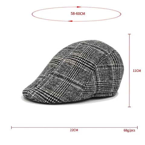 Coppola Scozzese Vintage Per Uomo Inverno Caldo Cappello Piatto Ispessito Berretto Retrò Britannico Con Protezione Per Orecchie
