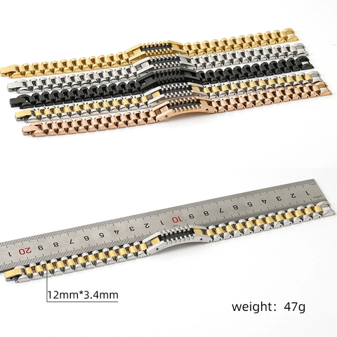 Pulsera Para Hombre De Acero Inoxidable Estilo Correa De Reloj Con Inserto De Fibra De Carbono Negra Chapado En Oro 18K