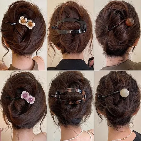 Eleganti Fermagli Per Capelli Con Fiori E Fiocchi Acrilico Twist Clip A Banana Forcine In Resin Minimaliste Per Donna