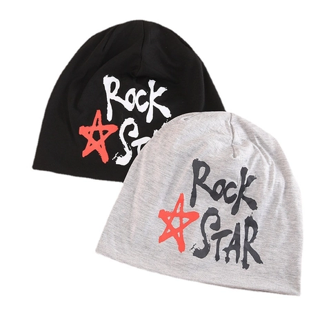 Berretto Slouchy Unisex in Misto Cotone a Maglia Stampa Rock Star Morbida Cuffia da Notte per Uomo Donna Cappello Traspirante