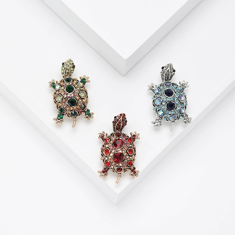 Spilla A Forma Di Tartaruga In Lega Con Strass Vintage Pin Animale Gioielli Di Cristallo Per Donna