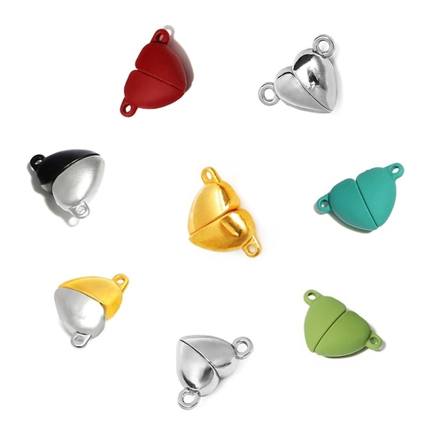 Chiusure Magnetiche a Forma di Cuore in Lega Connettori per Gioielli Accessori Fai da Te per Collane Bracciali Creazione di Gioielli