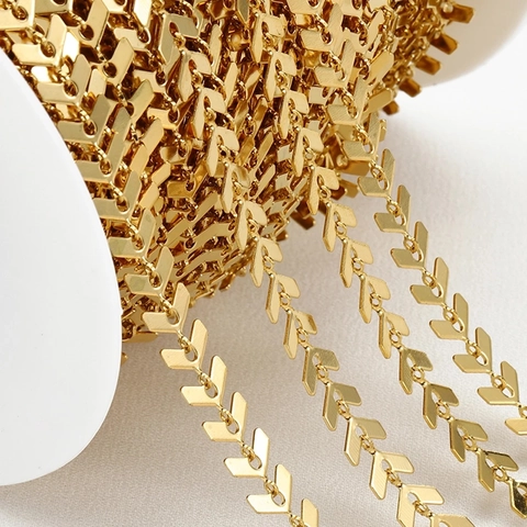 Roestvrijstalen DIY Sieradenketting Chevron V-Vorm En Bladontwerpen Voor Handgemaakte Kettingen Armbanden Maken Kleurbehoud