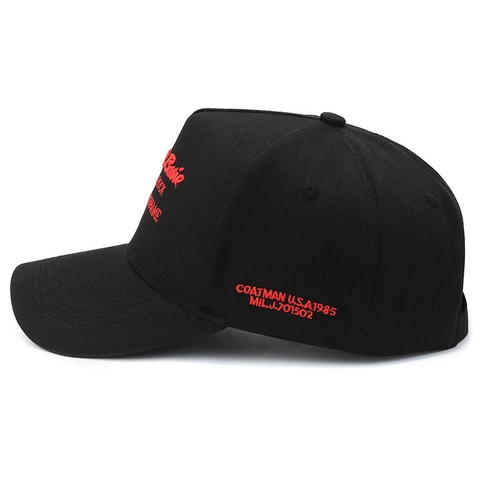 Casquette De Baseball En Coton Avec Broderie De Lettres Ajustable Visière Courbée Chapeau De Soleil Streetwear