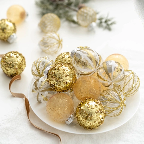 Eleganti Palline Di Natale Ornamenti Appesi In Plastica Infrangibili Per Decorazione Albero Di Natale Scintillanti