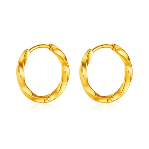 Gedraaide Hoop Oorbellen Roestvrij Staal Mobius Ring Geometrische Minimalistische Sieraden Voor Dames