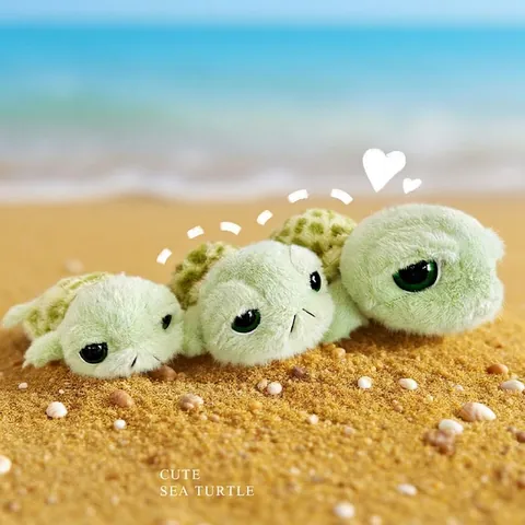 Sea Turtle Plush Toy Soft Green Stuffed Animal Big Eyes Ocean Pillow Decorative Pillow For Kids Room Birthday Gift