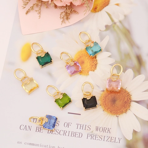 Boucles D'oreilles En Forme De Sac À Main Cuivre Zircon Lune Design Bijoux Élégants Pour Femmes