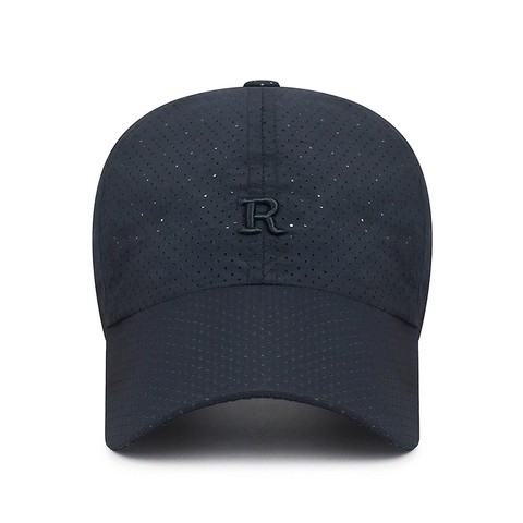 Casquette De Baseball Respirante Polyester Séchage Rapide Perforée Chapeau Soleil Sport Plein Air Réglable Broderie Lettre R Unisexe