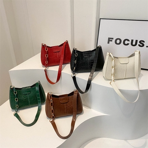 Gynaikeia Moda MoTibo KrokoDileou Dermatini PU Tsanta Mastoxiou Casual Monochromo Fermouar Tsanta Omou Handbag