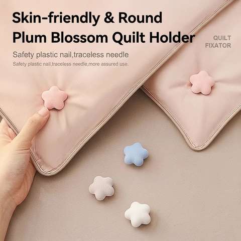 Quilt Fixator Clips Cotton Wrapped Star Flower Shape Anti-Slip Duvet Fastener For Bedding Button Unlock Safe Soft Glue