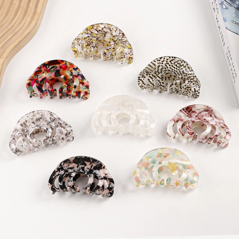 Pinza Per Capelli Grande Acetato Acrilico Molletta Squalo Vintage Francese Tartarugato Motivo Marmo Accessori Per Capelli Donna