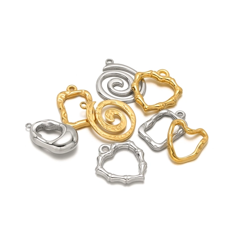 Ciondoli In Acciaio Inossidabile Forme Geometriche Cuore Spirale Irregolare Per Creazione Gioielli Collana Bracciale Accessori