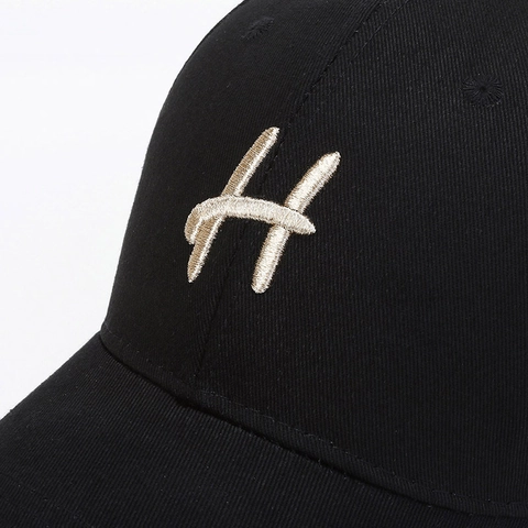 Casquette De Baseball En Coton Chapeau À Visière Lettre H Brodée Protection Solaire Décontracté Réglable Unisexe