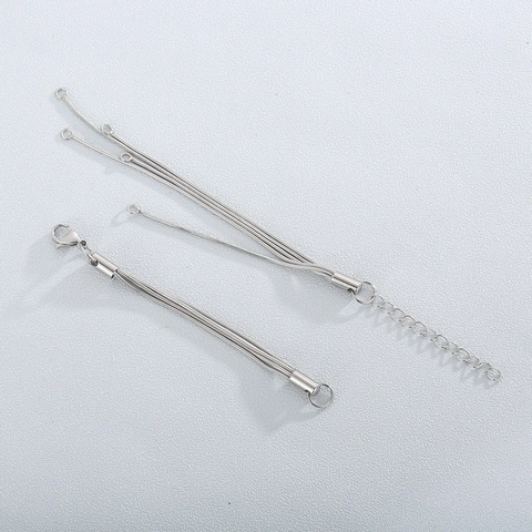 Extensión De Cierre De Langosta Con Cadena De Serpiente De Varias Hebras De Acero Inoxidable Para Accesorios De Joyería DIY