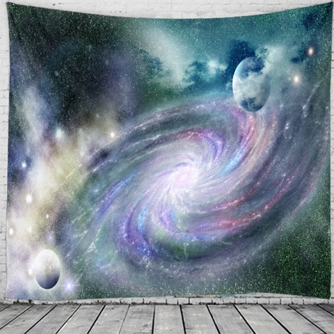 Arazzo Galassia Cielo Stellato Poliestere Appeso Parete Sfondo Astronauta Motivo Nebulosa Estetica Decorazione Dormitorio Casa