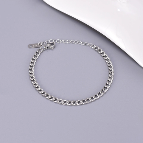 Hip Hop Titanstahl Panzerkette Armband Für Damen Herren Minimalist Silber Farbe Kette Armband Elegant Mode Schmuck