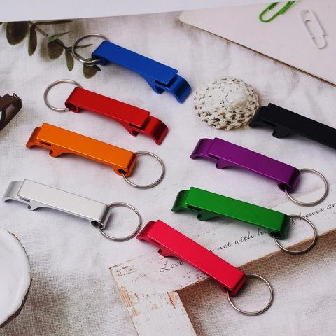 Bottle Opener Keychain Aluminum Alloy Portable Beer Cap Lifter Soda Can Opener For Bar Travel Outdoor Lightweight Tool