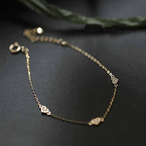 Elegant Heart Charm Bracelet 925 Sterling Silver Zircon Inlaid Thin Chain Minimalist Jewelry Gift For Women Girls